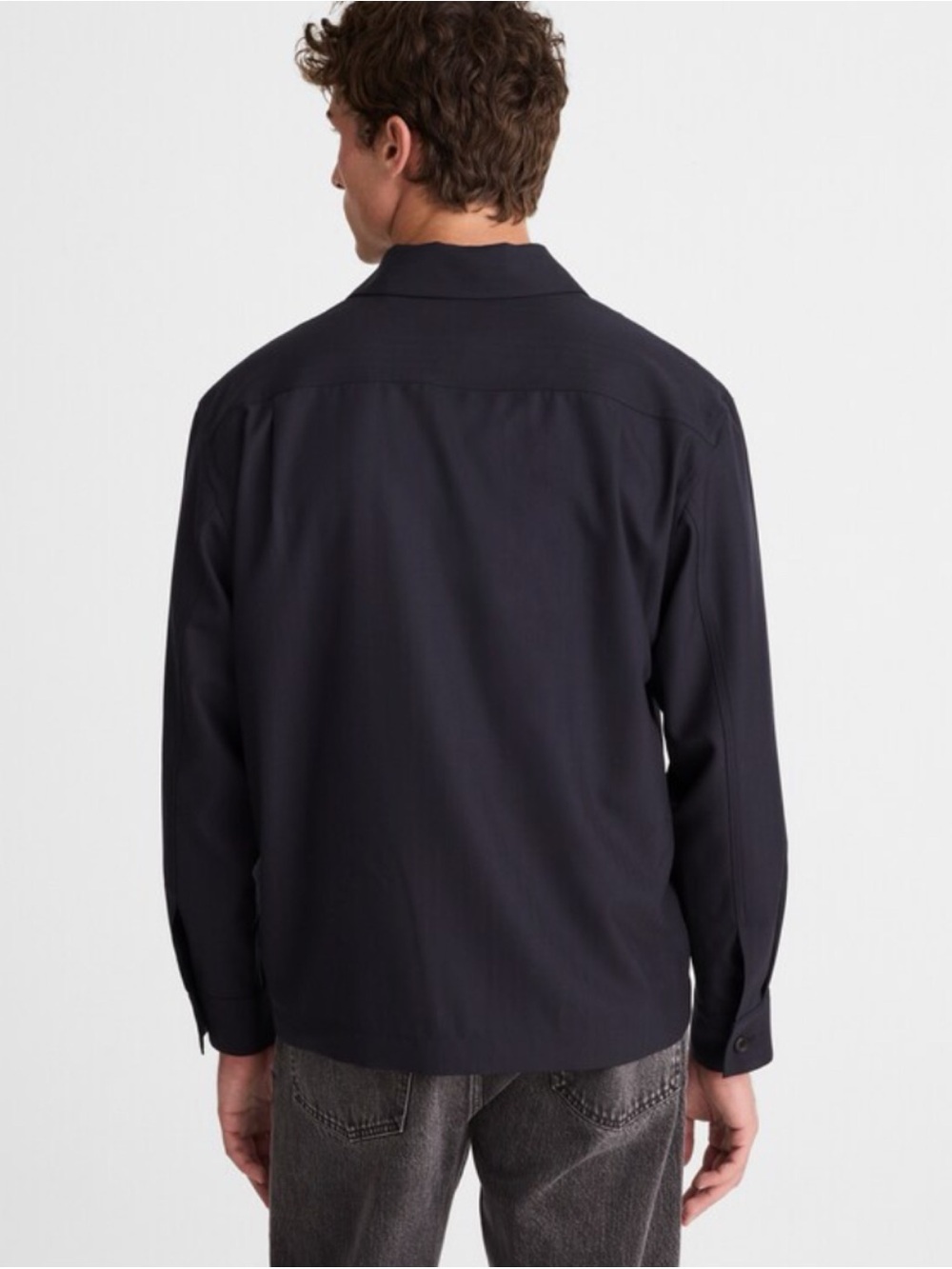 Madewell Overshirt in Wool-Blend Herringbone Shacket Black Men’s Medium NWT - Picture 3 of 11